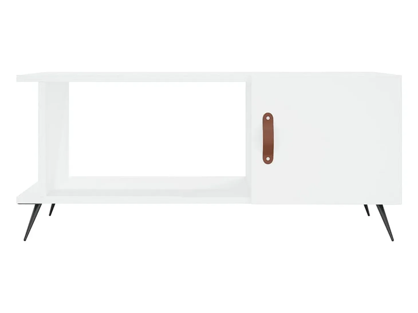 Mesa de centro madera contrachapada blanco 90x50x40 cm