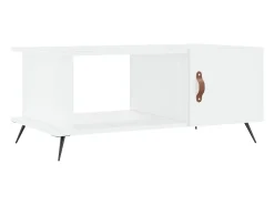 Mesa de centro madera contrachapada blanco 90x50x40 cm