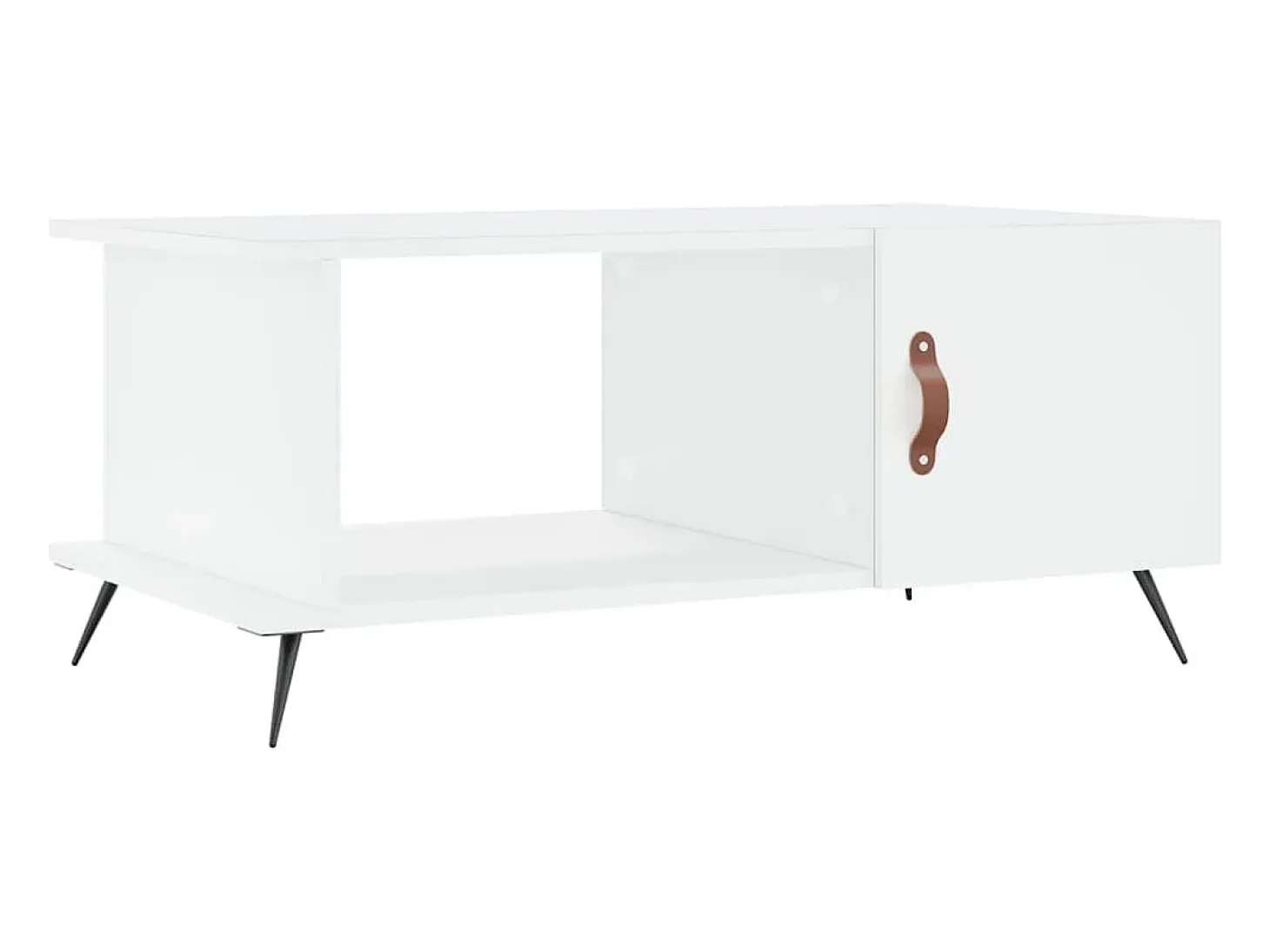 Mesa de centro madera contrachapada blanco 90x50x40 cm