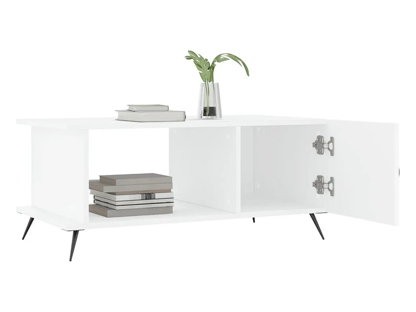 Mesa de centro madera contrachapada blanco 90x50x40 cm