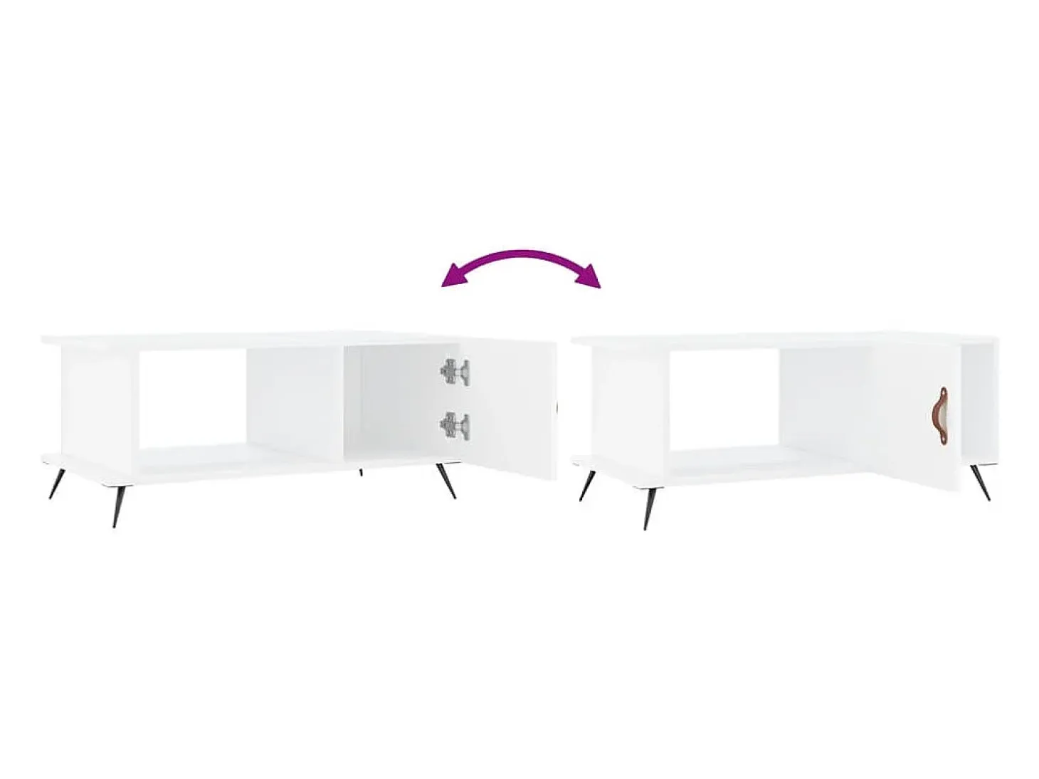 Mesa de centro madera contrachapada blanco 90x50x40 cm