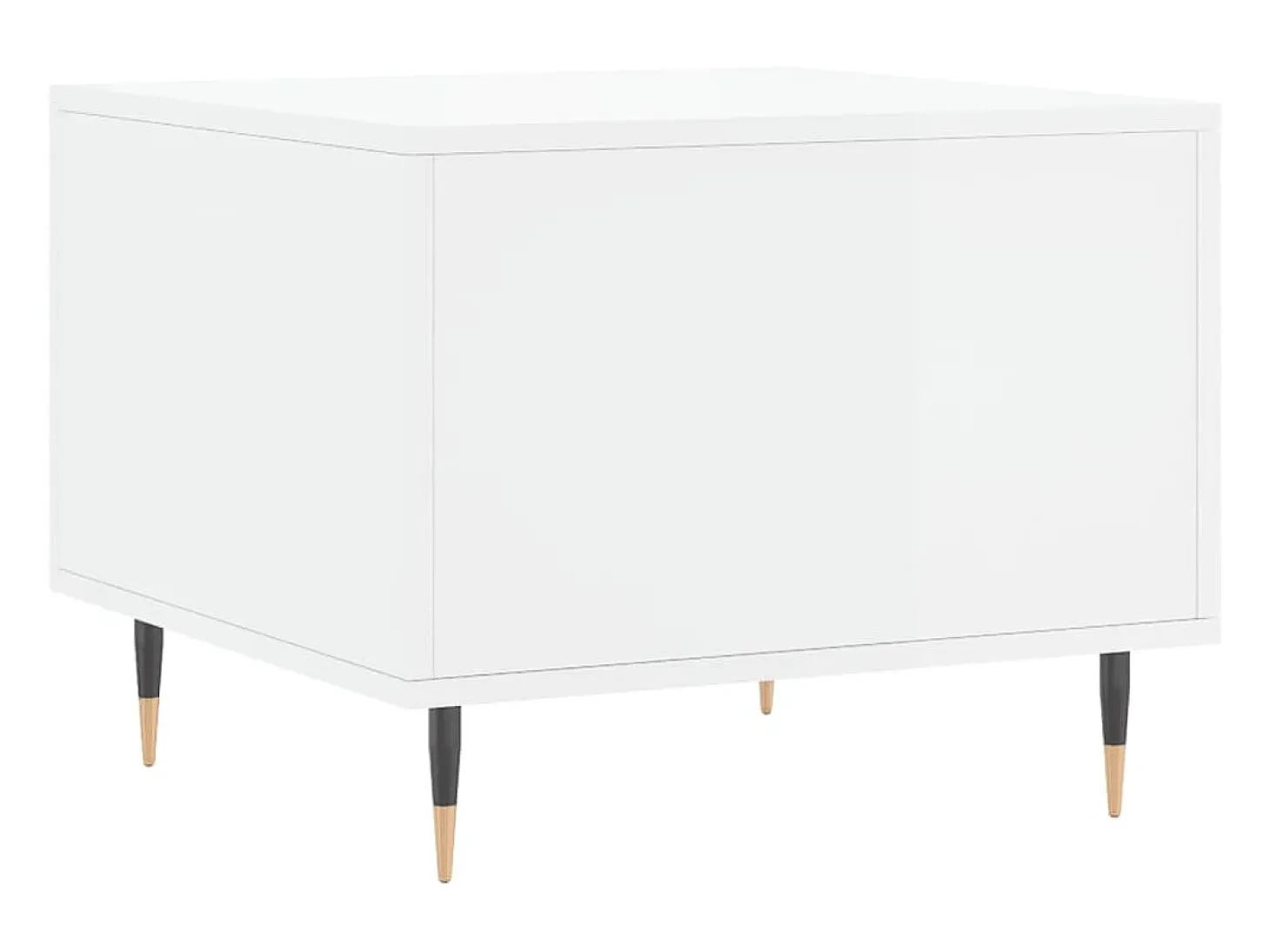 Mesa de centro madera de ingeniería brillo blanco 50x50x40 cm