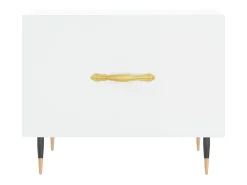 Mesa de centro madera de ingeniería brillo blanco 50x50x40 cm