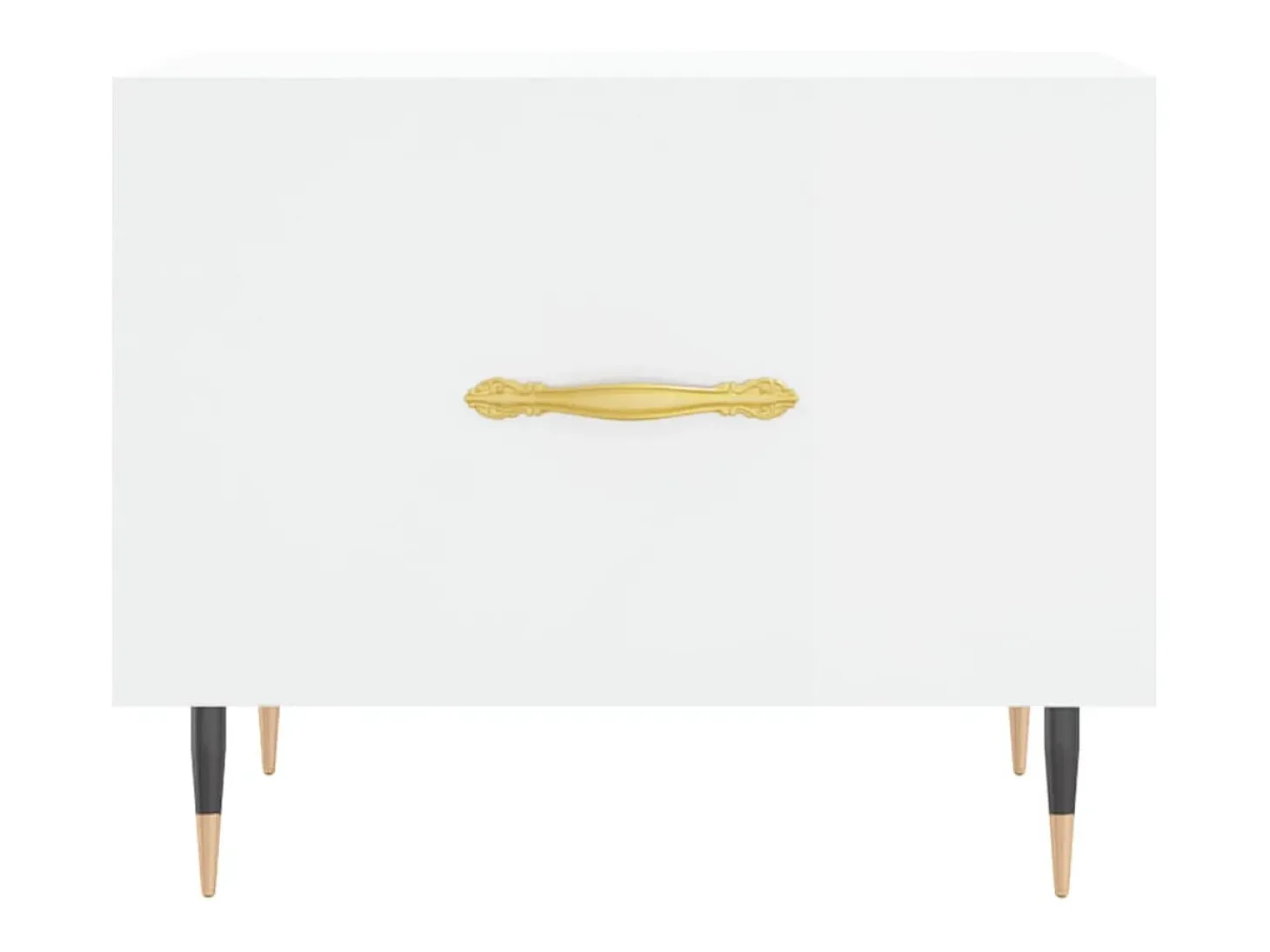 Mesa de centro madera de ingeniería brillo blanco 50x50x40 cm