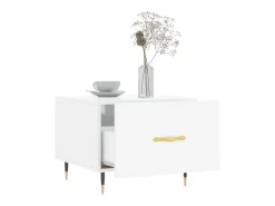 Mesa de centro madera de ingeniería brillo blanco 50x50x40 cm