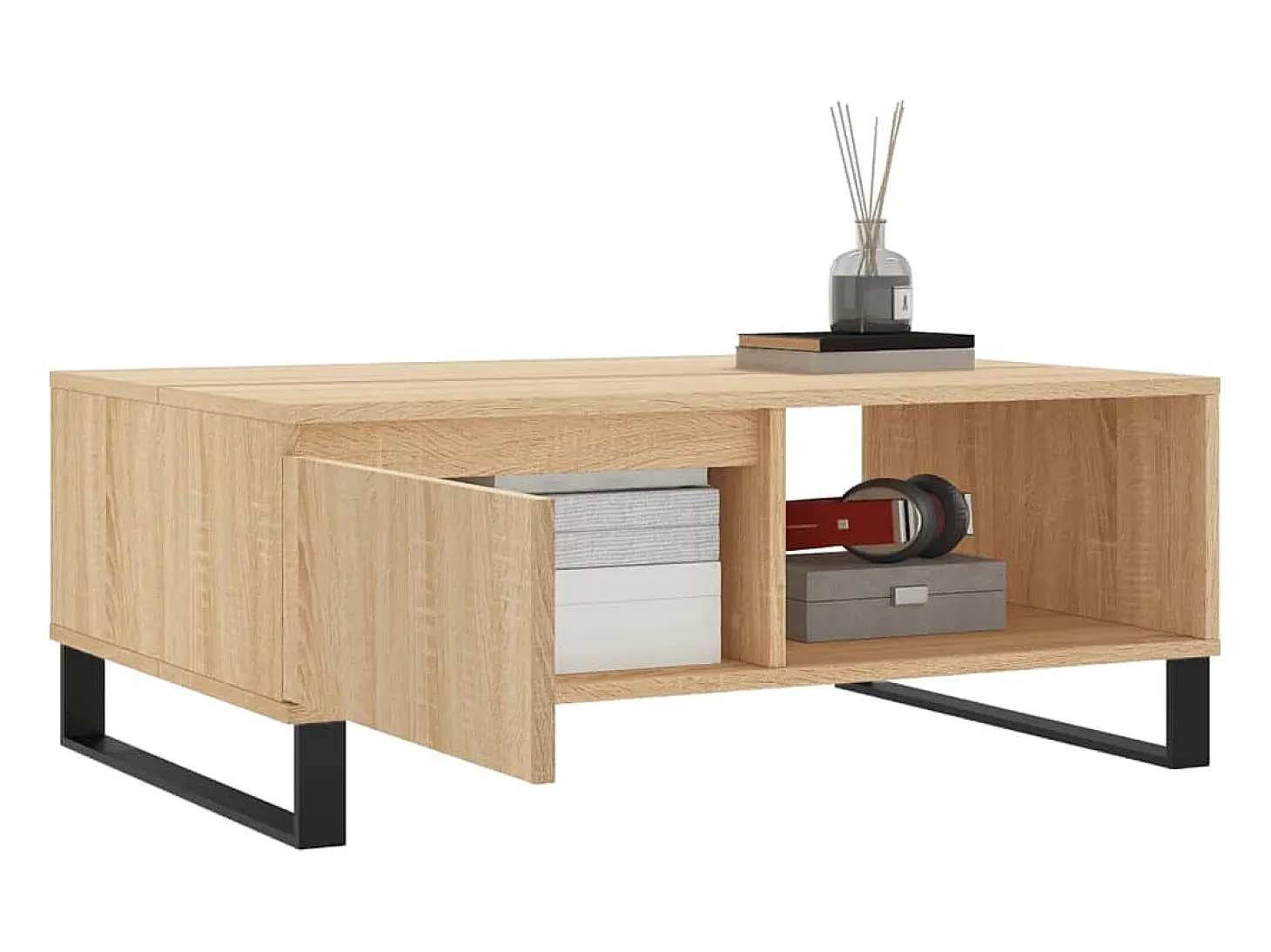 Mesa de centro madera de ingeniería roble Sonoma 90x60x35 cm
