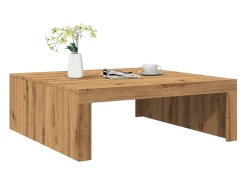 Mesa de centro madera de ingeniería roble artisan 100x100x35 cm