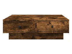 Mesa de centro madera de ingeniería roble ahumado 90x90x28 cm