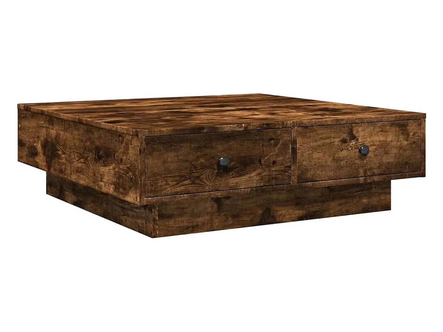 Mesa de centro madera de ingeniería roble ahumado 90x90x28 cm