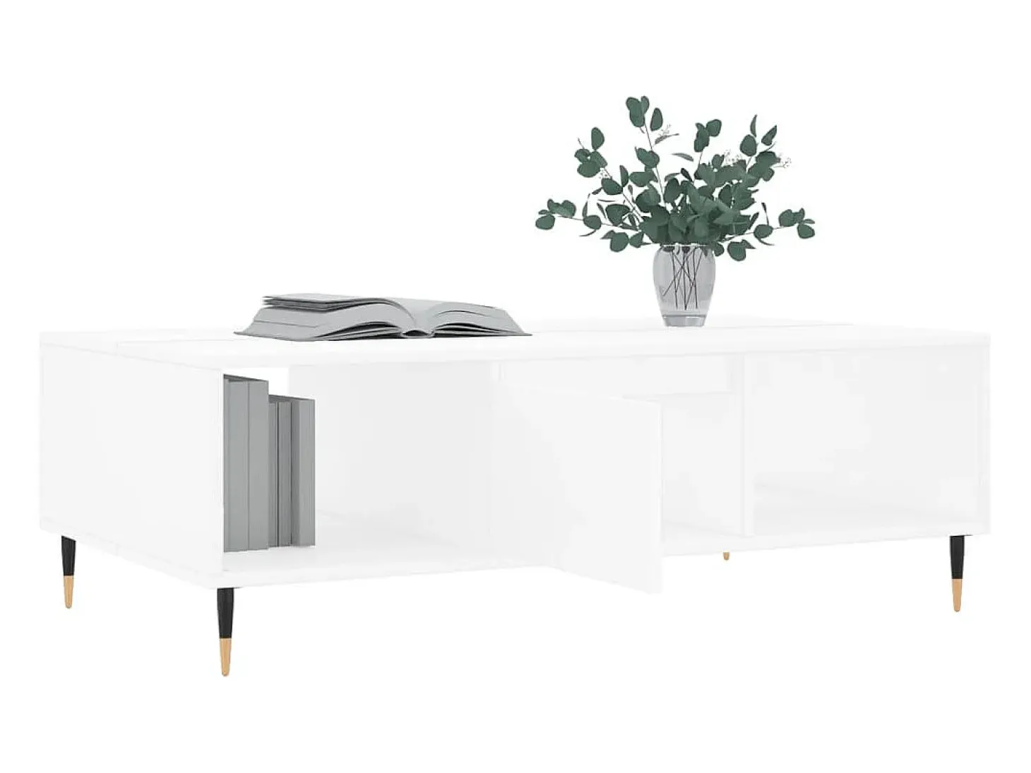 Mesa de centro madera de ingeniería blanco 104x60x35 cm