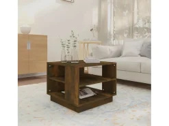 Mesa de centro madera de ingeniería roble ahumado 55x55x43 cm