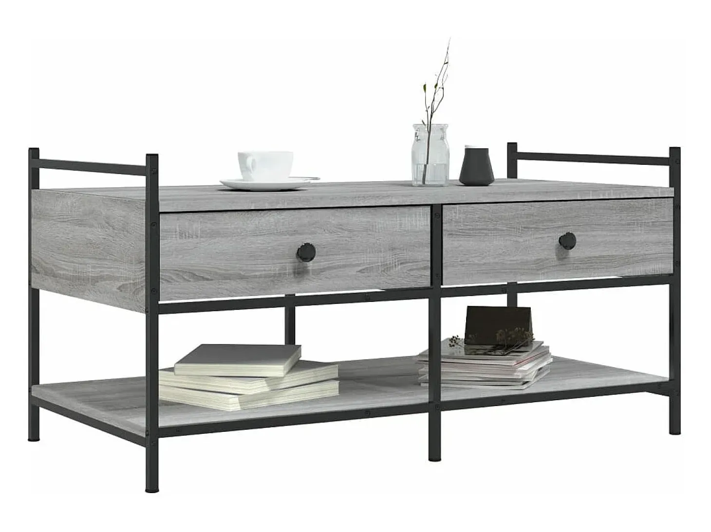 Mesa de centro madera de ingeniería gris Sonoma 99x50x50 cm