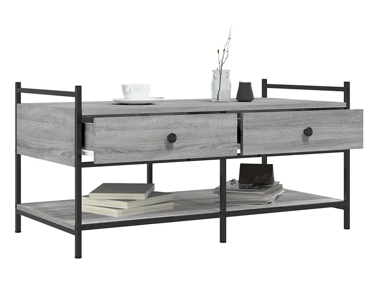 Mesa de centro madera de ingeniería gris Sonoma 99x50x50 cm