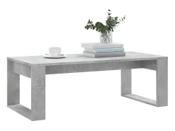Mesa de centro madera de ingeniería gris hormigón 102x50x35 cm