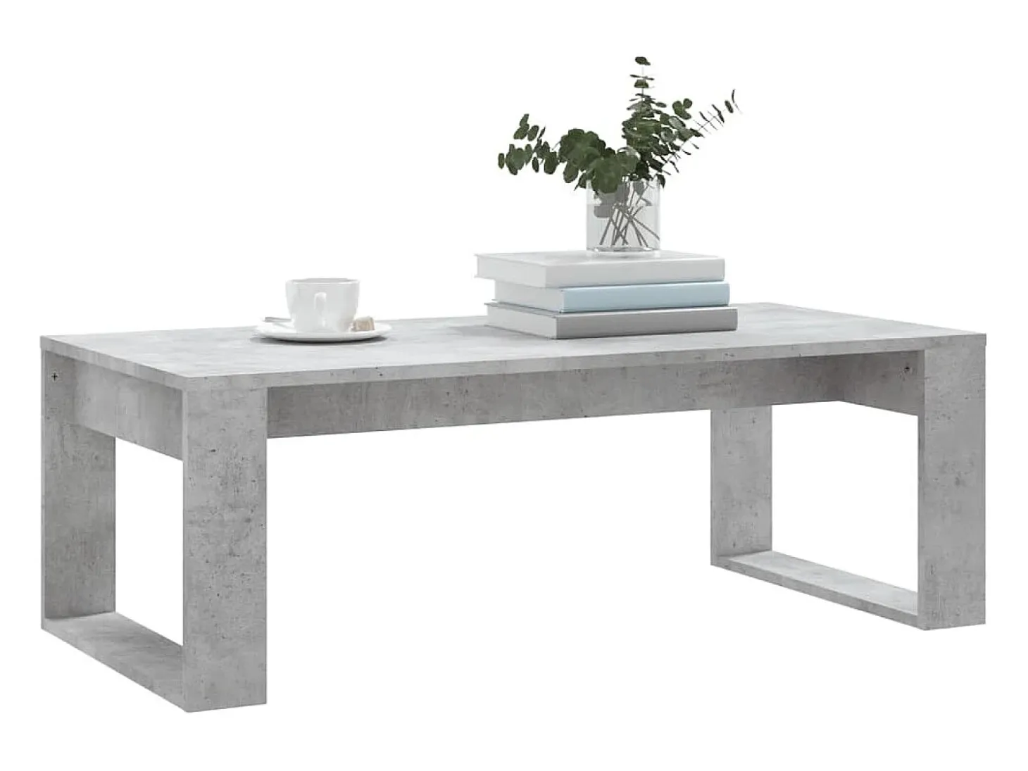 Mesa de centro madera de ingeniería gris hormigón 102x50x35 cm