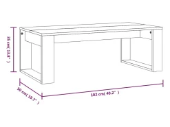 Mesa de centro madera de ingeniería gris hormigón 102x50x35 cm