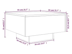 Mesa de centro madera de ingeniería negro 55x55x31 cm
