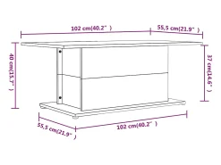 Mesa de centro madera de ingeniería roble Sonoma 102x55,5x40 cm