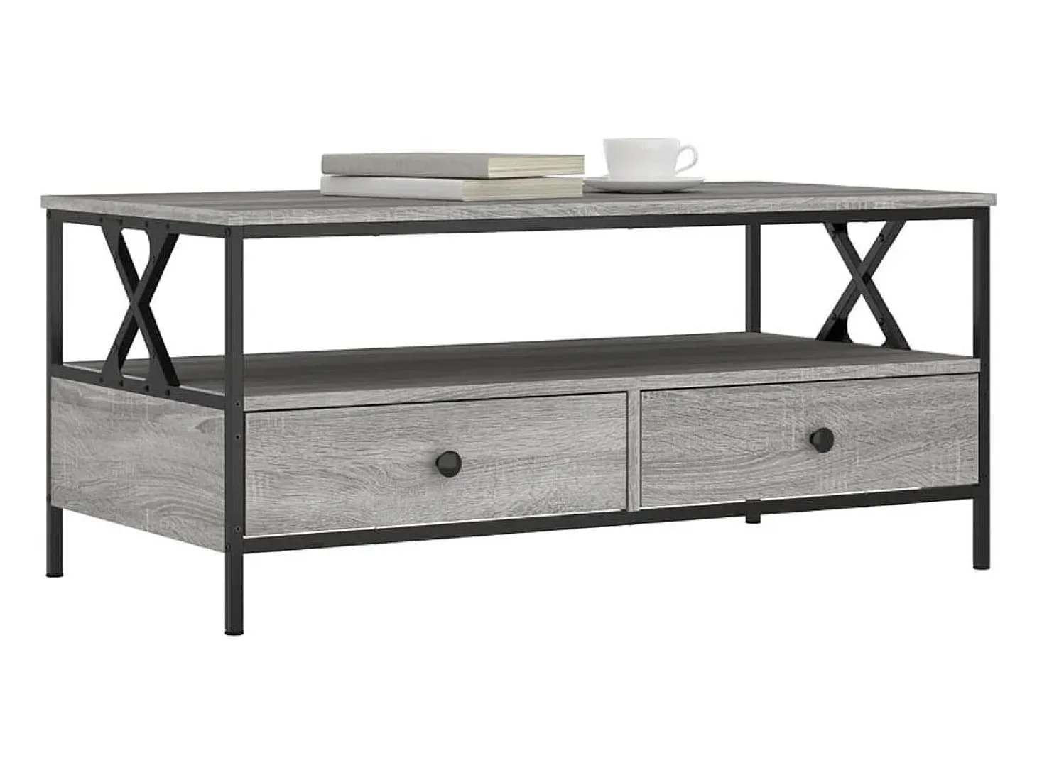 Mesa de centro madera de ingeniería gris Sonoma 100x51x45 cm