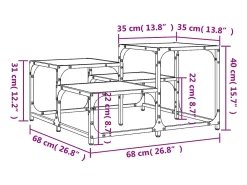 Mesa de centro madera de ingeniería roble marrón 68x68x40 cm