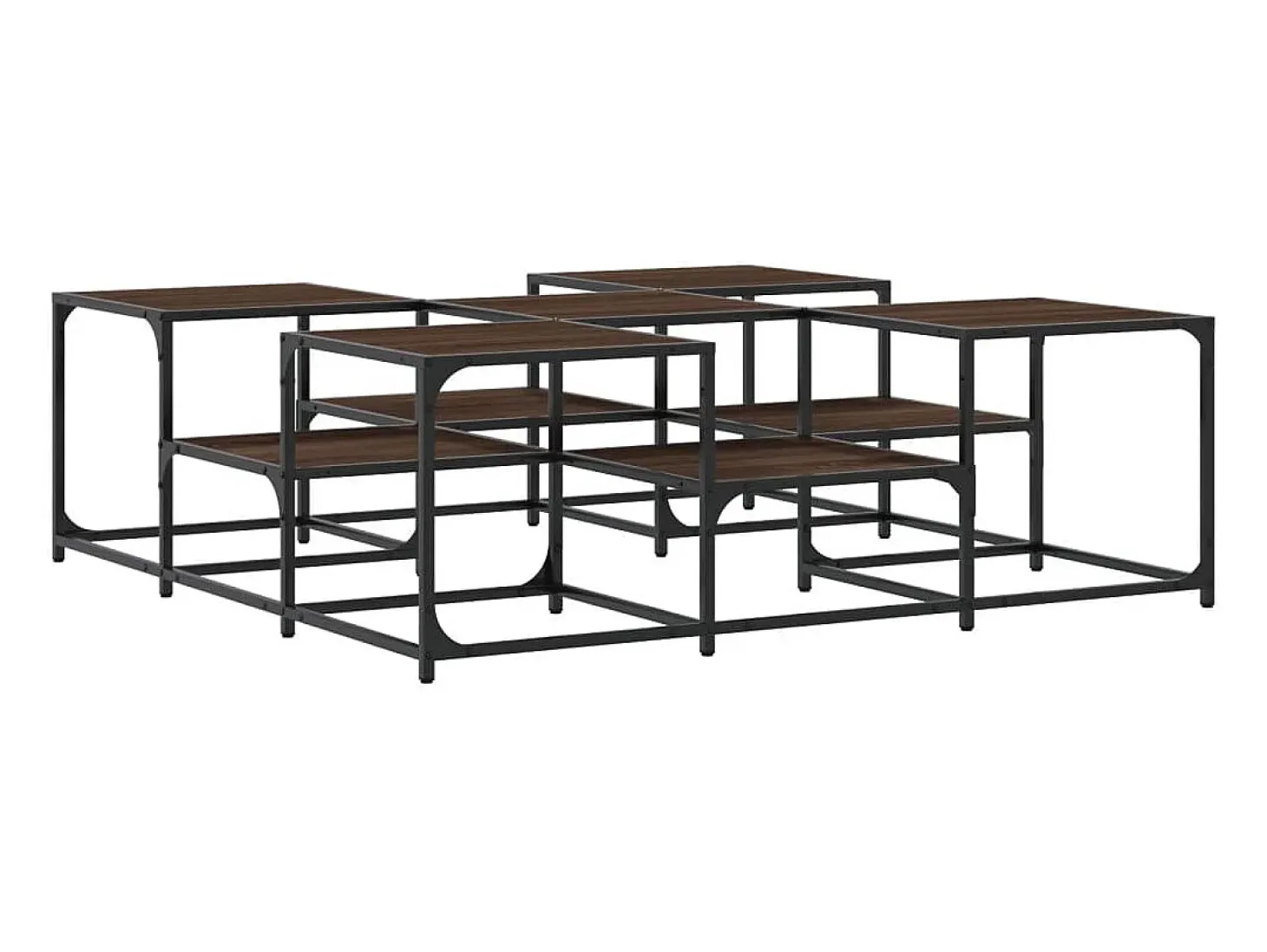 Mesa de centro madera de ingeniería roble marrón 121x121x40 cm