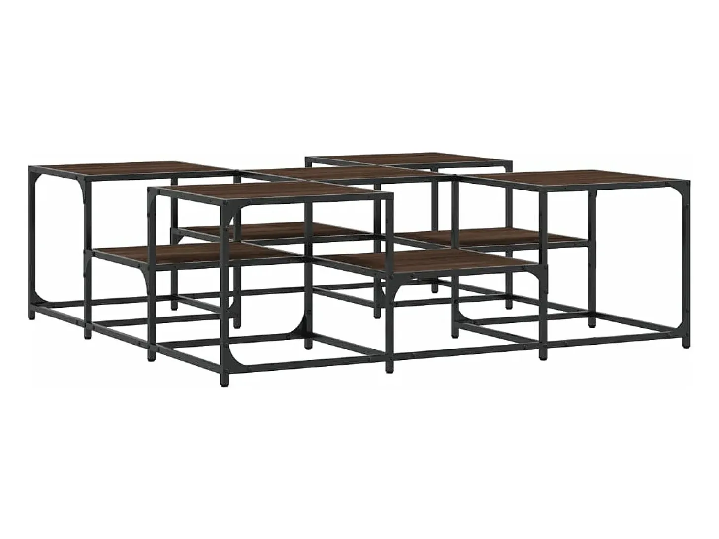 Mesa de centro madera de ingeniería roble marrón 121x121x40 cm
