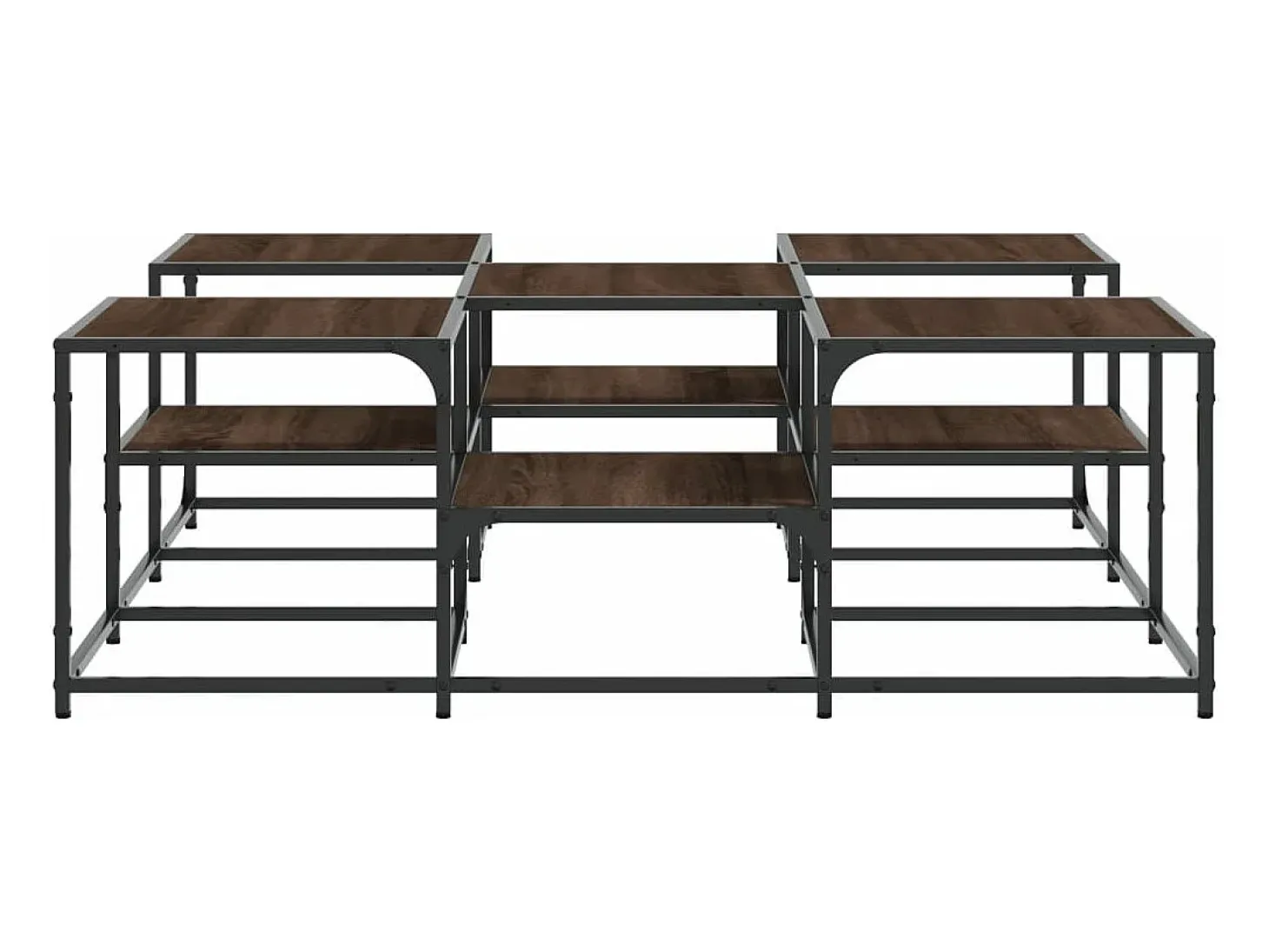 Mesa de centro madera de ingeniería roble marrón 121x121x40 cm