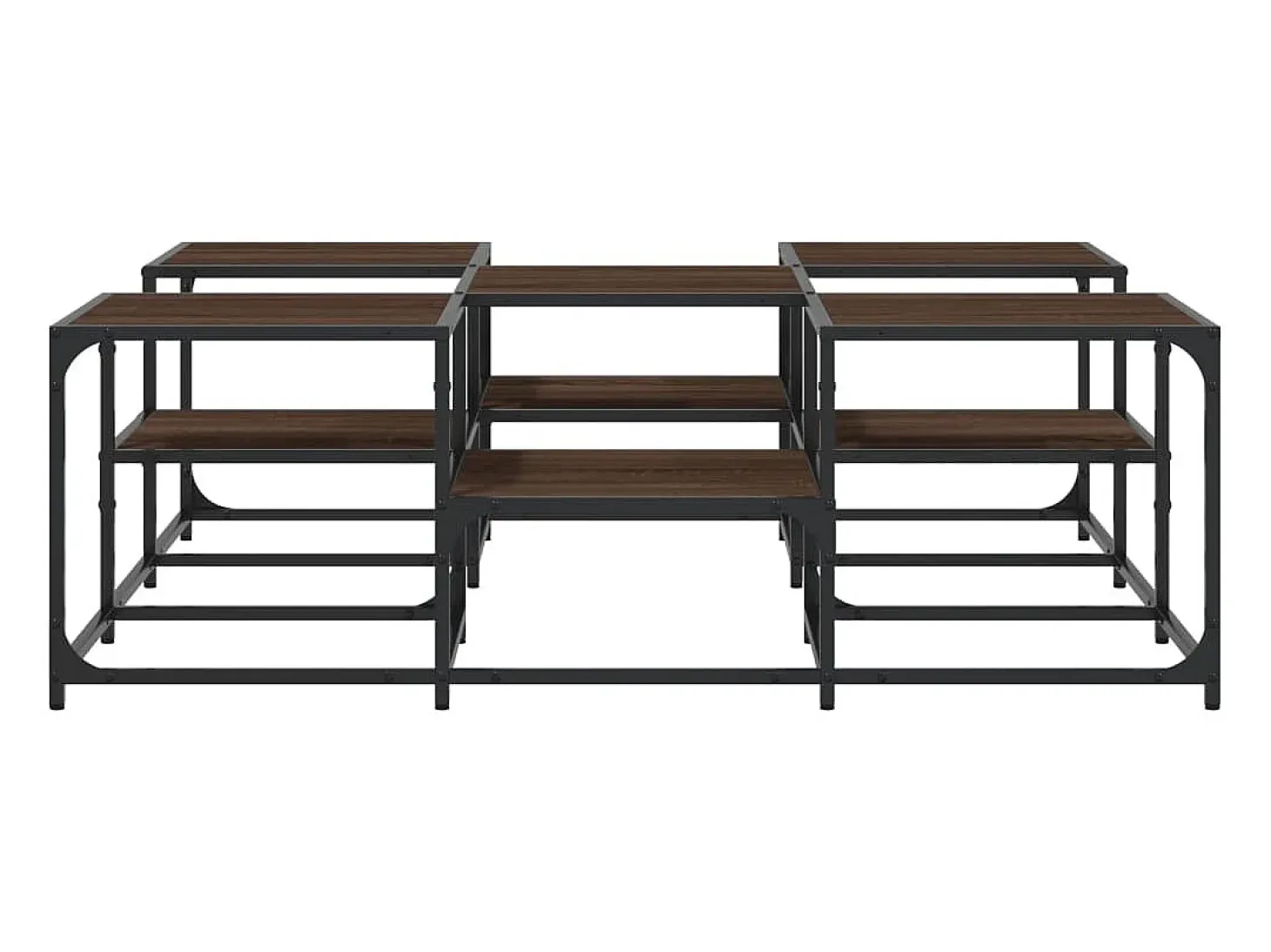 Mesa de centro madera de ingeniería roble marrón 121x121x40 cm