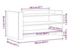Mesa de centro madera de ingeniería gris hormigón 100x50x50 cm