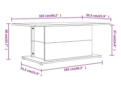 Mesa de centro madera de ingeniería roble ahumado 102x55,5x40cm