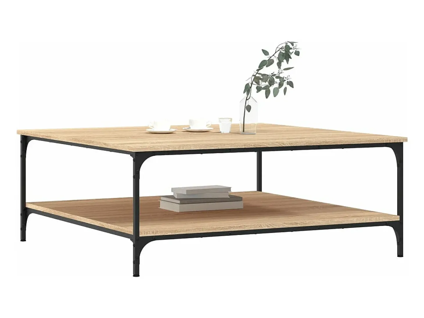 Mesa de centro madera de ingeniería roble Sonoma 100x100x40 cm