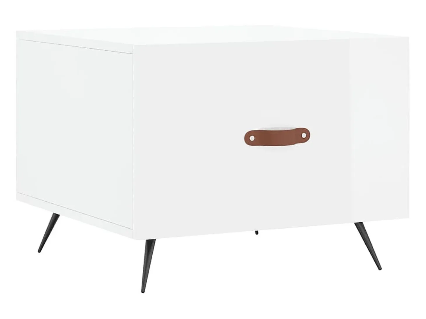 Mesa de centro madera de ingeniería brillo blanco 50x50x40 cm