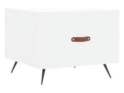 Mesa de centro madera de ingeniería blanca 50x50x40 cm