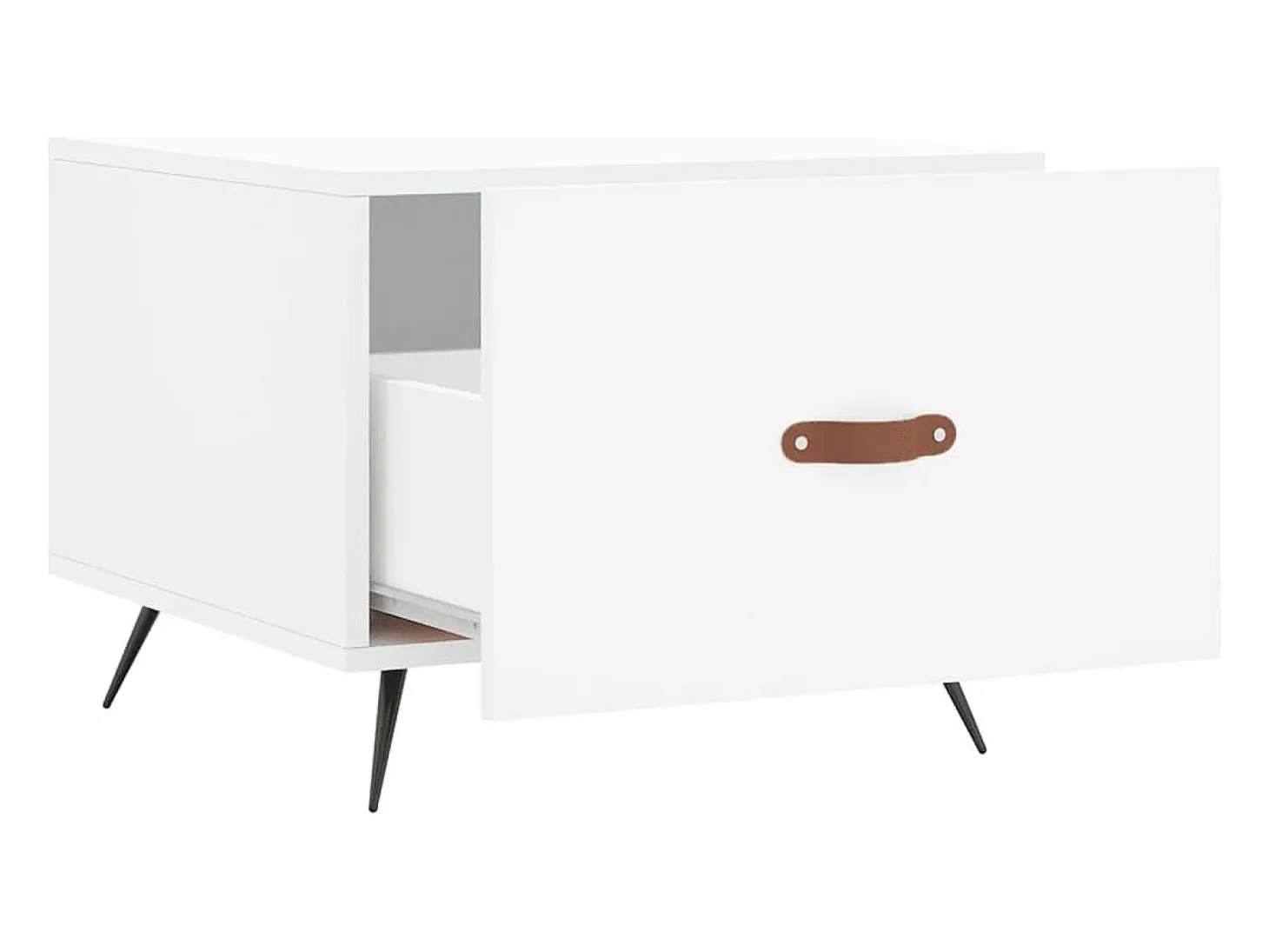 Mesa de centro madera de ingeniería blanca 50x50x40 cm