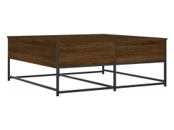 Mesa de centro madera de ingeniería roble marrón 100x99x40 cm