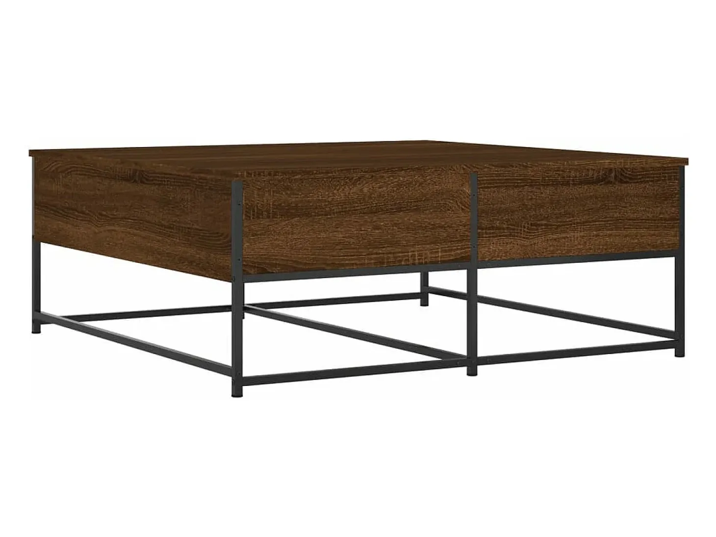 Mesa de centro madera de ingeniería roble marrón 100x99x40 cm