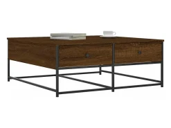 Mesa de centro madera de ingeniería roble marrón 100x99x40 cm