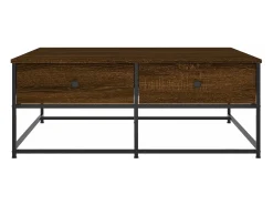 Mesa de centro madera de ingeniería roble marrón 100x99x40 cm