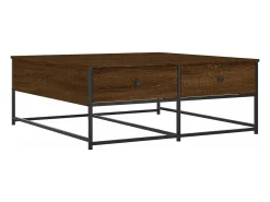 Mesa de centro madera de ingeniería roble marrón 100x99x40 cm