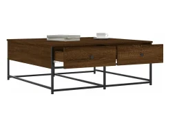 Mesa de centro madera de ingeniería roble marrón 100x99x40 cm