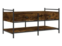 Mesa de centro madera de ingeniería roble ahumado 99x50x50 cm