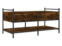 Mesa de centro madera de ingeniería roble ahumado 99x50x50 cm