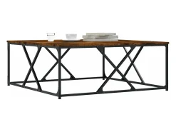 Mesa de centro madera de ingeniería roble ahumado 100x100x40 cm