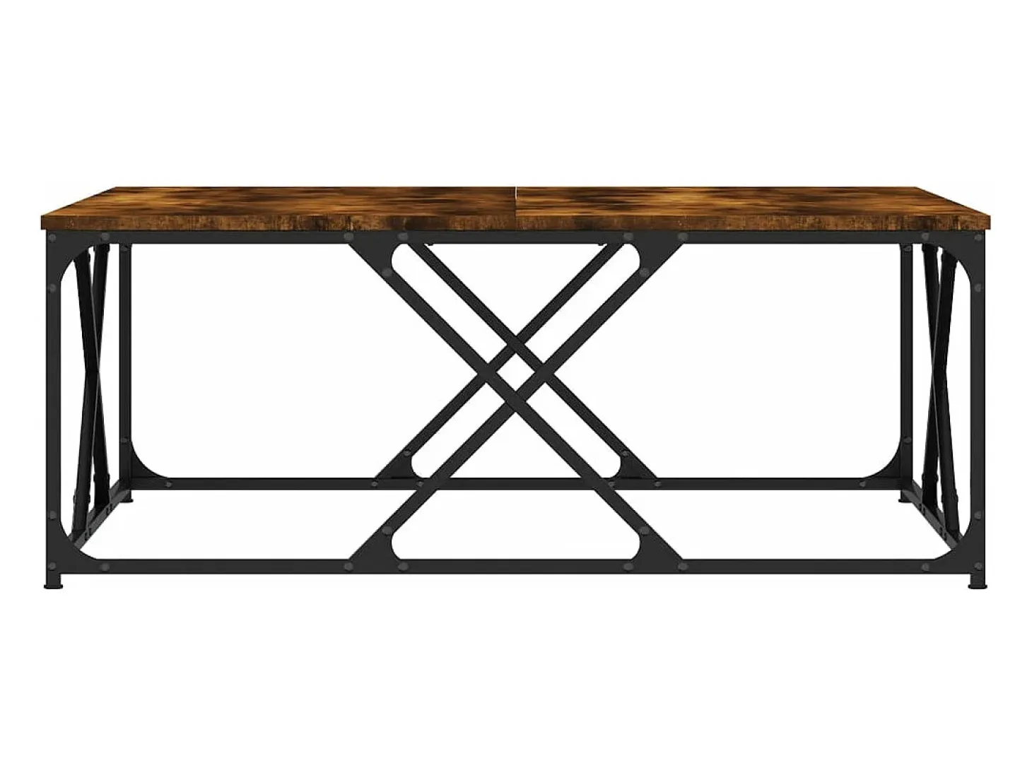 Mesa de centro madera de ingeniería roble ahumado 100x100x40 cm
