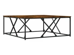 Mesa de centro madera de ingeniería roble ahumado 100x100x40 cm