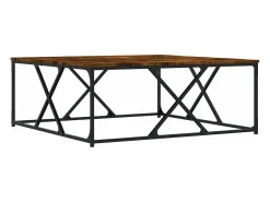 Mesa de centro madera de ingeniería roble ahumado 100x100x40 cm