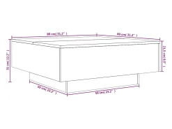 Mesa de centro madera de ingeniería negro 80x80x31 cm