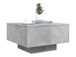 Mesa de centro madera de ingeniería gris hormigón 55x55x31 cm