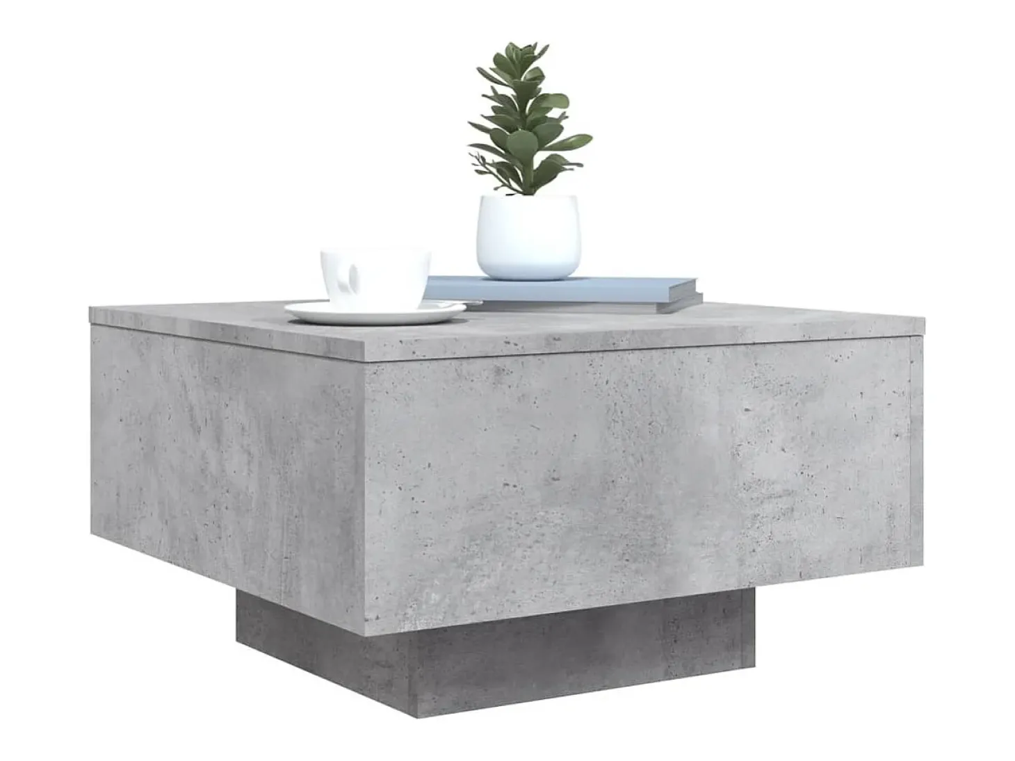 Mesa de centro madera de ingeniería gris hormigón 55x55x31 cm