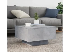 Mesa de centro madera de ingeniería gris hormigón 55x55x31 cm